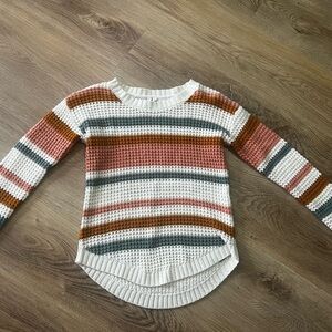 SO Kids Striped Sweater - White, Pink, Brown, Green